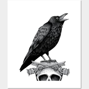 Black Crow, Skull and Cross Keys Posters and Art